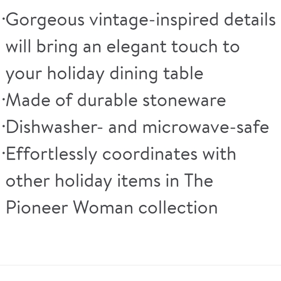 New Pioneer Woman Holiday Cheerful Rose 3-Piece Dinnerware Set - Picture 5 of 5